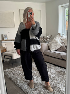 The patchwork knitted cardigan