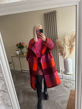 Load image into Gallery viewer, The brushed wool checked coat
