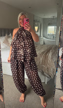 Load image into Gallery viewer, The Ibiza Polka dot frill linen mix suit
