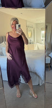 Load image into Gallery viewer, The palma satin strappy dress with lace detailing

