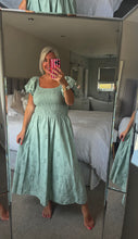 Load image into Gallery viewer, The Ibiza broaderie anglais cotton shirred dress
