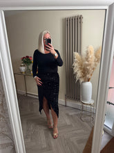 Load image into Gallery viewer, The Tiggy Rouched velour sequin skirt
