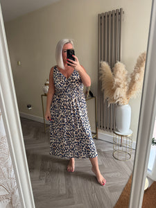 The slinky strappy dress in animal print