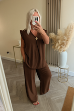 Load image into Gallery viewer, The saints button frill chiffon trouser suit
