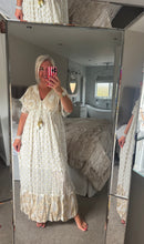 Load image into Gallery viewer, The Ibiza boho gold foil tassel dress
