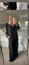 Load image into Gallery viewer, The Sports luxe Blazer trouser suit with detatchable hood
