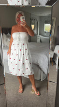 Load image into Gallery viewer, The Strawberry bandeau shirred dress
