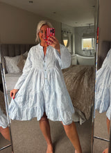 Load image into Gallery viewer, The Bora Bora embroidered cotton smock dress
