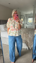 Load image into Gallery viewer, The tie front embroidered mandala top
