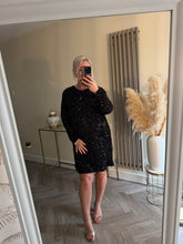 Load image into Gallery viewer, The tiggy tie back velour sequin dress
