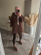 Load image into Gallery viewer, The fleece lined hoodie with animal print detail &amp; pockets

