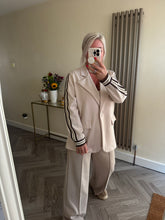 Load image into Gallery viewer, The Luxe jersey blazer with striped sleeve &amp; cuff detail
