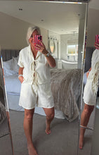Load image into Gallery viewer, The Ibiza tie front pinstripe shorts set
