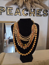 Load image into Gallery viewer, The Bora beaded necklace in golds &amp; amber
