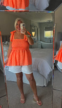 Load image into Gallery viewer, The Georgie shirred tie shoulder top
