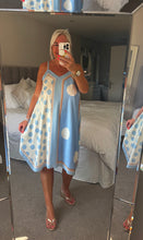 Load image into Gallery viewer, The satin spot strappy dress midi length
