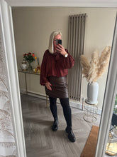 Load image into Gallery viewer, The satin pussy bow blouse in chocolate
