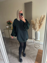 Load image into Gallery viewer, The Tiggy jersey sequin sleeve sweat/dress
