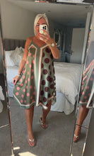Load image into Gallery viewer, The satin spot strappy dress midi length
