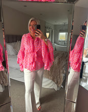 Load image into Gallery viewer, The Bora Bora polka dot frill cotton blouse
