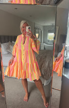 Load image into Gallery viewer, The Ibiza 100% cotton Aztec smock dress
