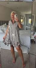 Load image into Gallery viewer, The zeta Otto striped shirt dress with embroidered detailing
