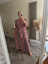 Load image into Gallery viewer, The tie back animal print frill sleeve dress
