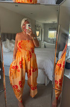 Load image into Gallery viewer, The Ibiza Palm shirred bandeau jumpsuit with pockets
