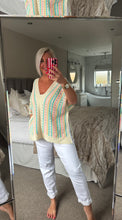 Load image into Gallery viewer, The striped crochet poncho knit
