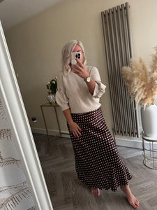 The polka dot elasticated waist  skirt
