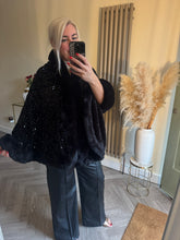 Load image into Gallery viewer, The Tiggy velour sequin cape
