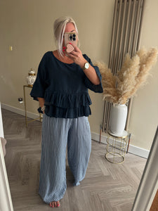 SALE The striped linen trousers with pockets (no return on sale items)