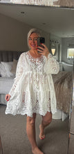 Load image into Gallery viewer, The Bora Bora cotton crochet smock dress
