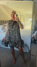 Load image into Gallery viewer, The Zeta Otto animal print frill shirt dress
