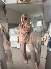 Load image into Gallery viewer, The Gabrielle luxe jersey drape exposed seam tracksuit

