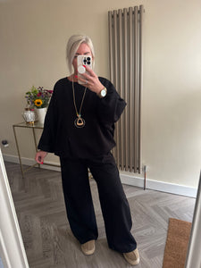 The Luxe jersey balloon hem tracksuit with separate necklace