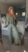 Load image into Gallery viewer, The Waffle button through top/jacket Hopsack trouser suit
