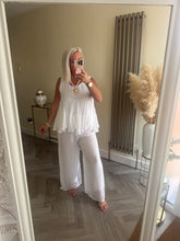 Load image into Gallery viewer, SALE The Bora Bora jersey lined silk frill top (no return on sale items)
