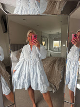 Load image into Gallery viewer, The Bora Bora embroidered cotton smock dress
