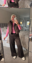 Load image into Gallery viewer, The Olivia reversible faux fur zip up gillet with pockets
