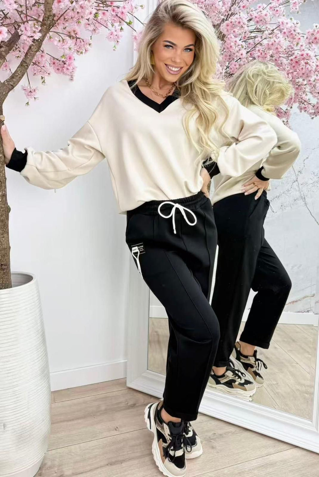 The Luxe jersey black tab tracksuit