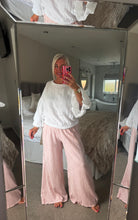 Load image into Gallery viewer, The Ibiza Linen tie bottom puff sleeve top
