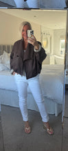 Load image into Gallery viewer, The faux suede boxy waterfall jacket
