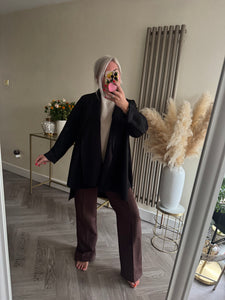 The faux suede waterfall jacket