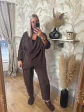 Load image into Gallery viewer, The Gabrielle luxe jersey drape exposed seam tracksuit
