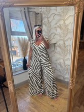 Load image into Gallery viewer, The tie back animal stripe slinky jumpsuit
