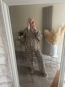 The Luxe sweat animal print exposed seam tracksuit