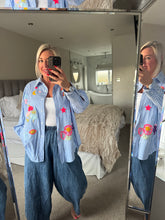 Load image into Gallery viewer, The zeta otto neon embroidered cotton shirt
