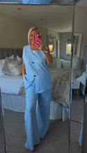 Load image into Gallery viewer, The gold button crinkle trouser suit
