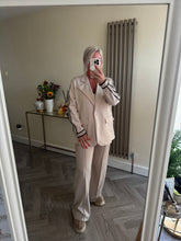 Load image into Gallery viewer, The Luxe jersey blazer with striped sleeve &amp; cuff detail
